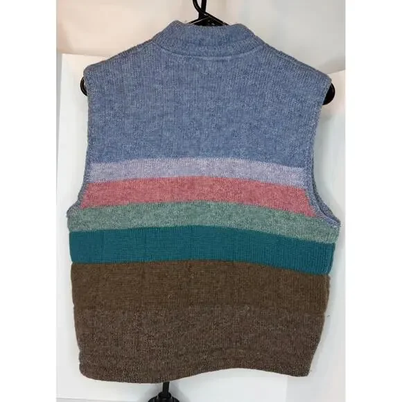 Vtg Susan Bristol Hand Knit 100% Shetland Wool Sweater Vest 1986 Women Large - Picture 7 of 11